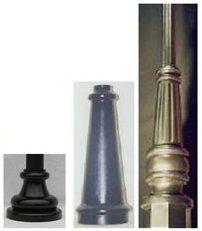 A collage of three pictures of different types of lamp posts.