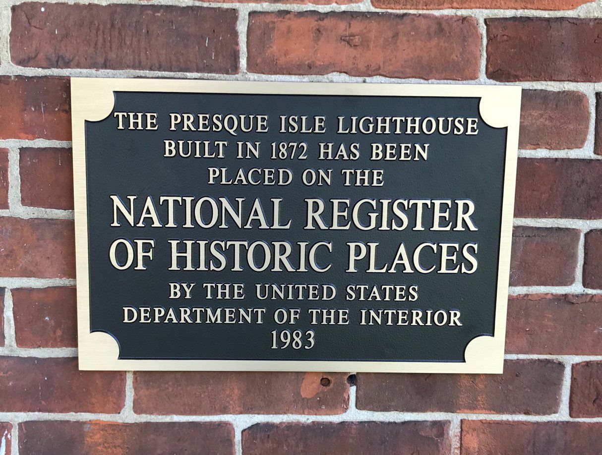 The presque isle lighthouse built in 1872 has been placed on the national register of historic places