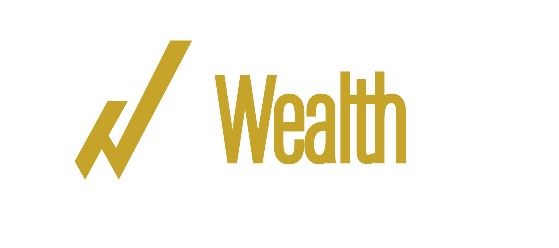 A logo for wealth with a check mark on it