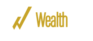 A logo for wealth with a check mark on it