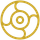 A gold circle with a white circle in the middle