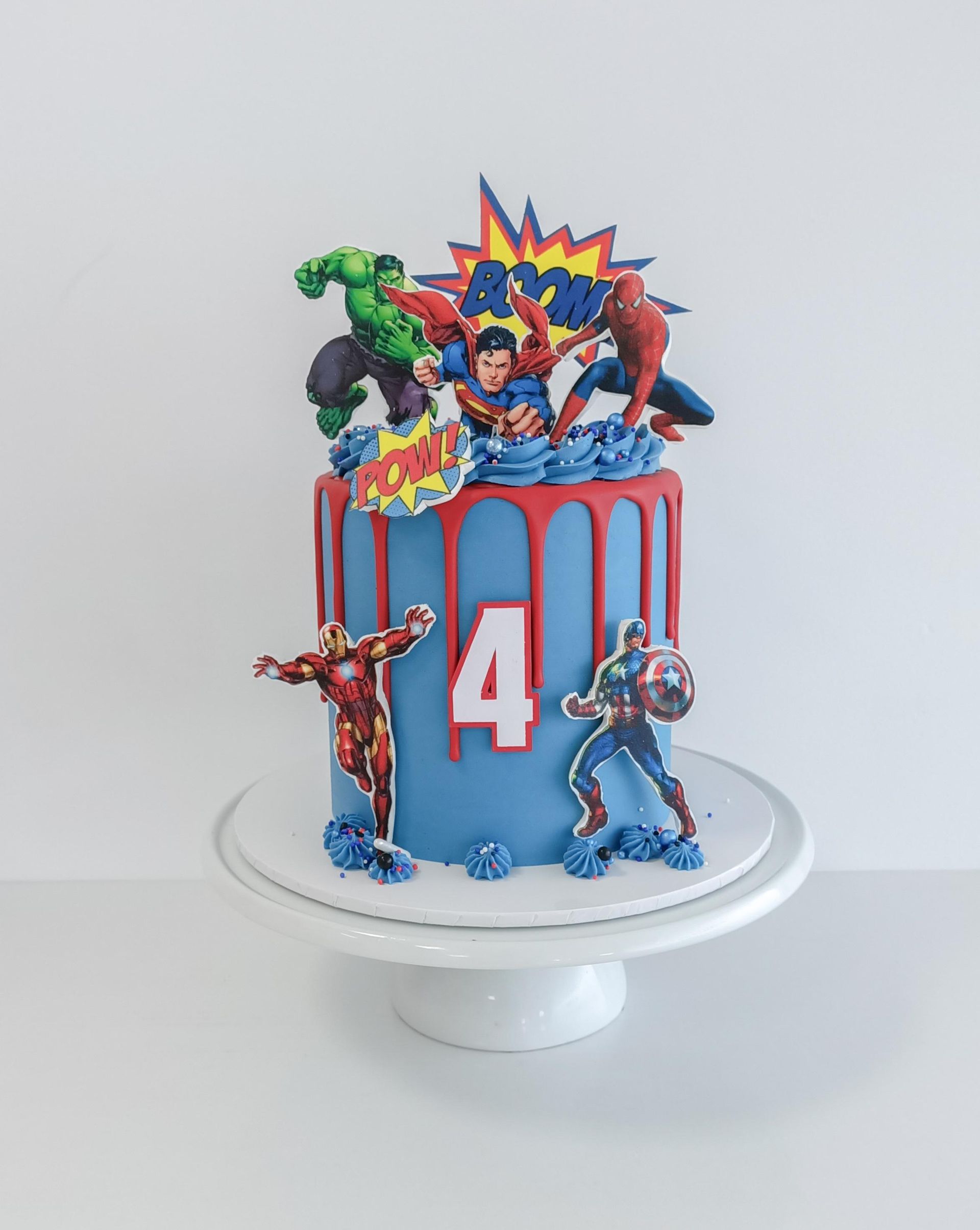 Avengers cake, drip cake, children's cake Gold Coast