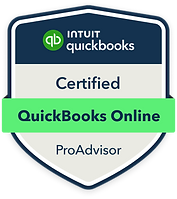 Intuit QuickBooks Online ProAdvisor badge, white and green, with Certified QuickBooks Online text. Intuit QuickBooks Online ProAdvisor badge, white and green, with Certified QuickBooks Online text.