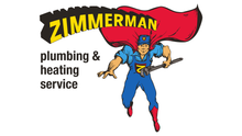 Zimmerman Plumbing & Heating Service logo with cartoon plumber on white background Zimmerman Plumbing & Heating Service logo with cartoon plumber on white background