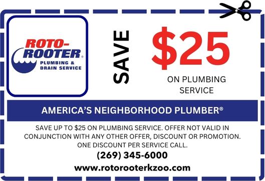 A coupon for roto rooter plumbing and drain service