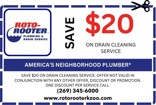 A coupon for roto rooter plumbing and drain service