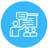 A person is giving a presentation to a group of people.