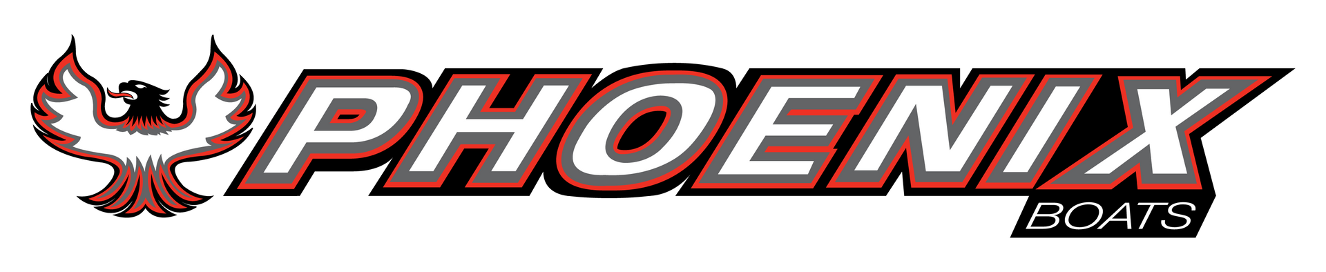 A logo for phoenix boats with a phoenix on it