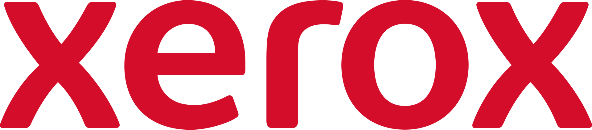 A red xerox logo on a white background