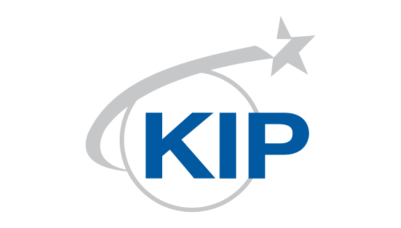 A logo for kip with a star in the middle