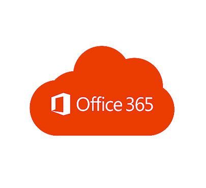 A red cloud with the word office 365 on it.