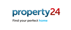 The logo for property24 is blue and red and says find your perfect home.