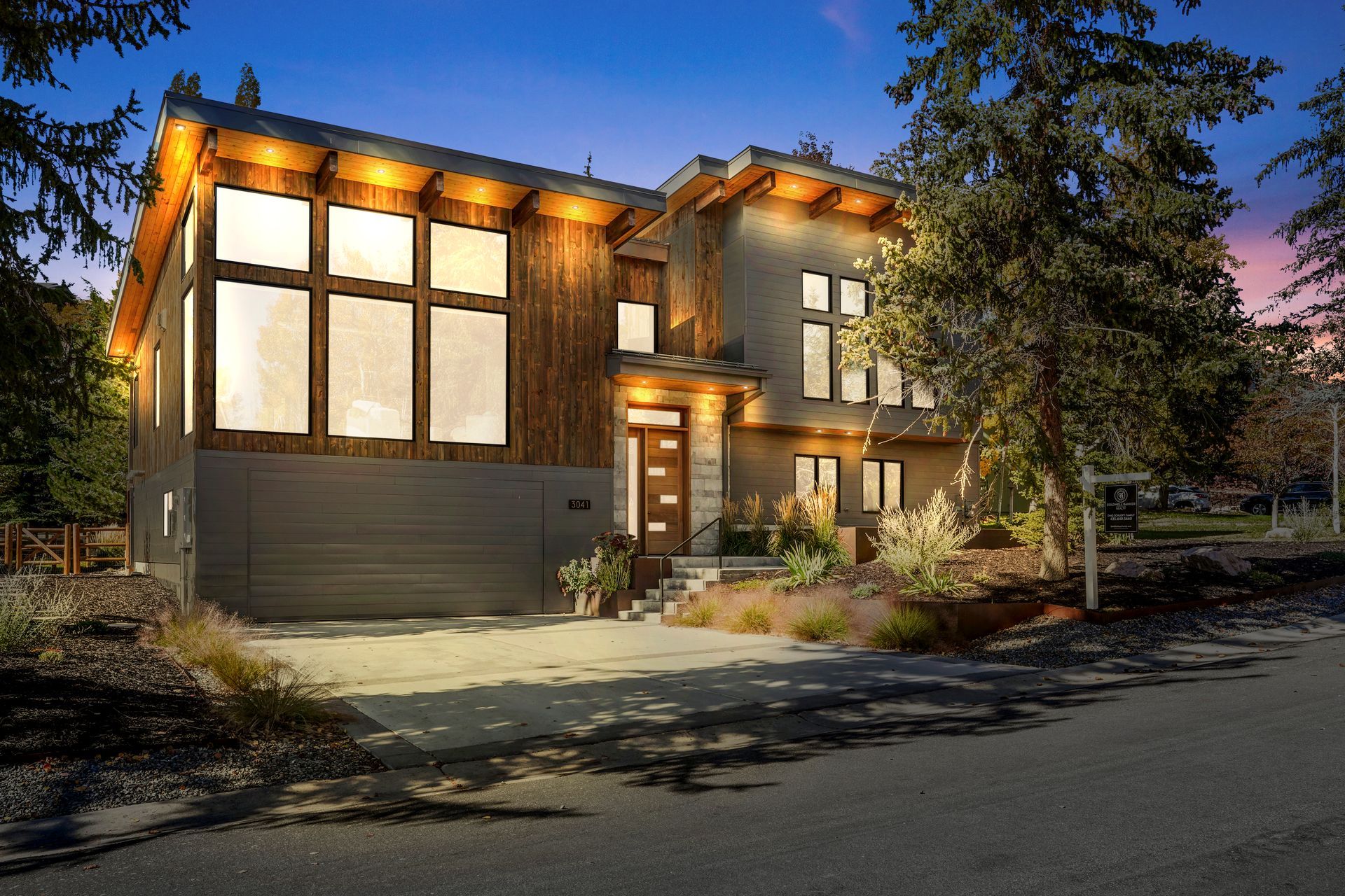 Twilight Street View of 3041 Oak Rim Lane - Luxury Home for Sale in Park City Utah