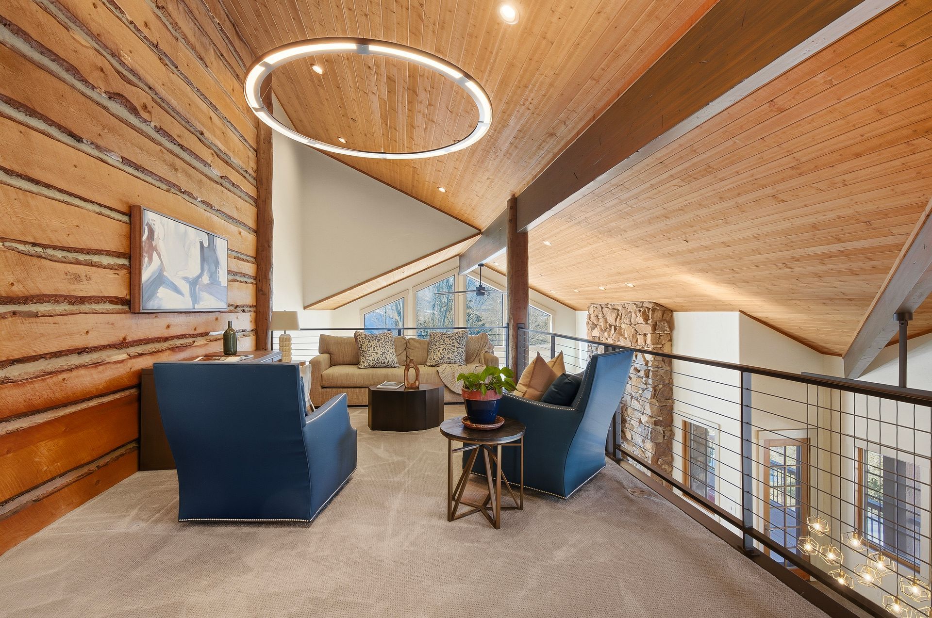 Spacious lower-level guest living area