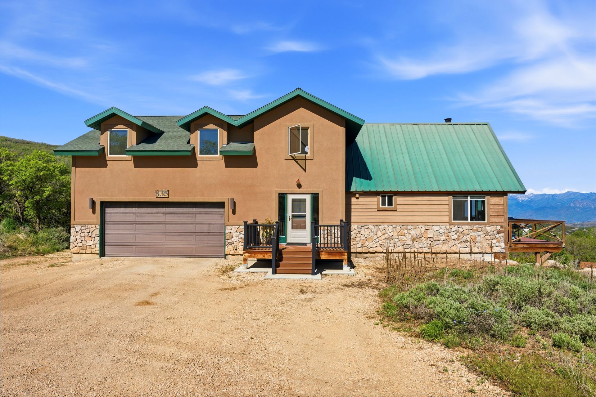 Front exterior of the private mountain cabin located at 1880 S Timber Lakes Dr in Heber City.