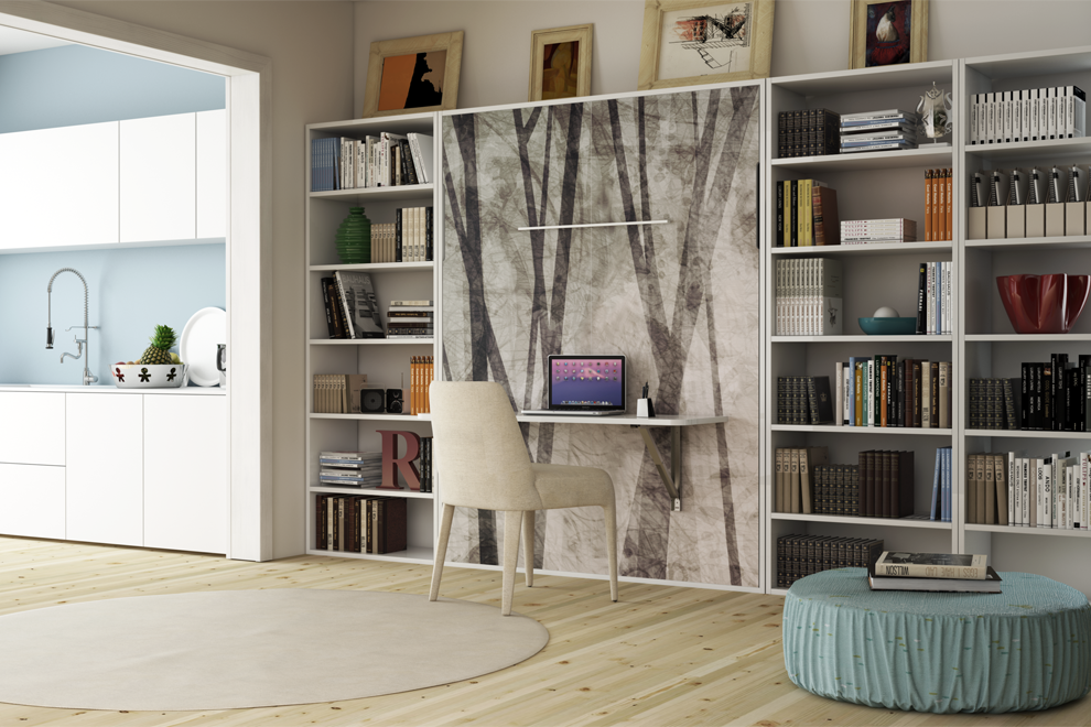 letto matrimoniale a scomparsa con Scrivania