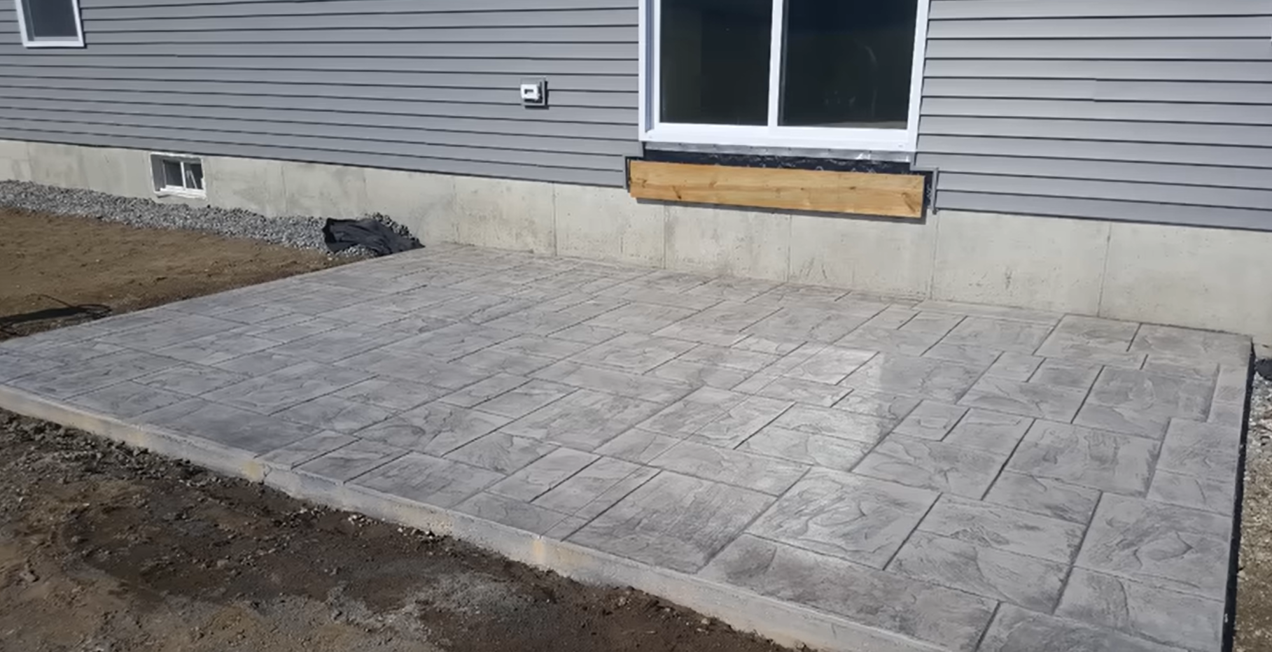 Stamped and stained concrete patio
