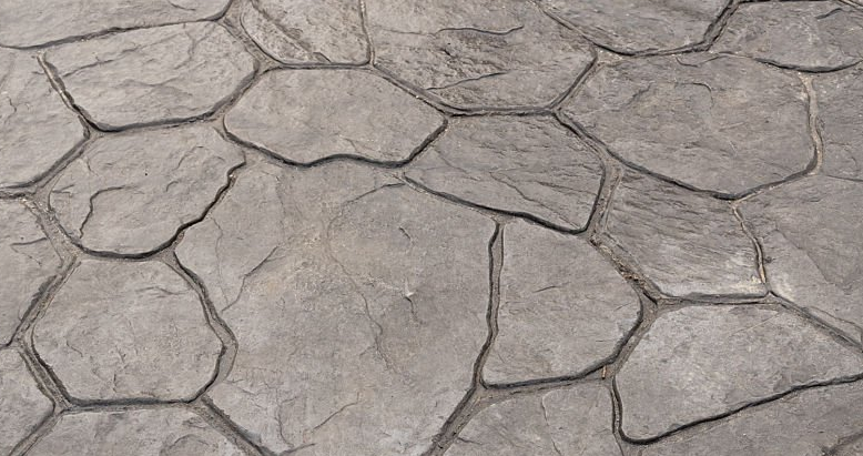 Stamped concrete (stone-look) sidewalk