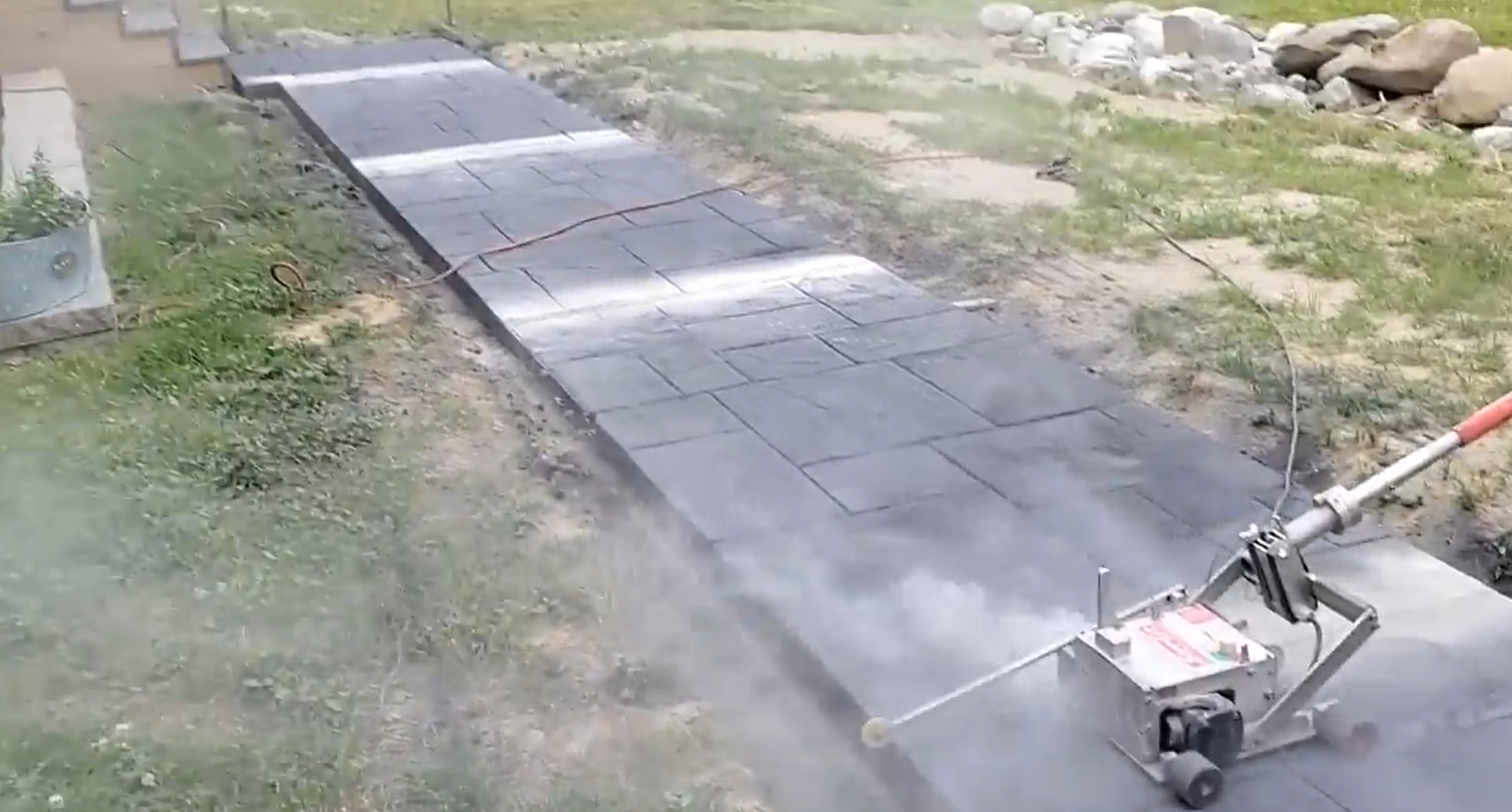 Fresh concrete sidewalk 