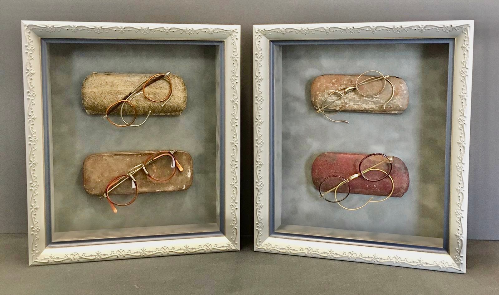 Restored and framed antique glasses family heirloom.