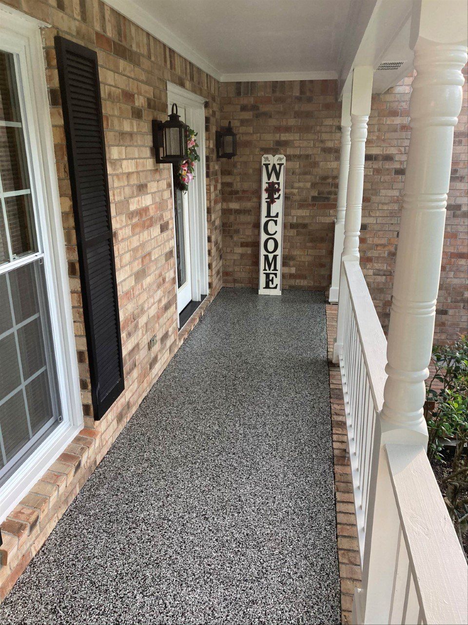 Neat Patio WIth Gray Tiles -