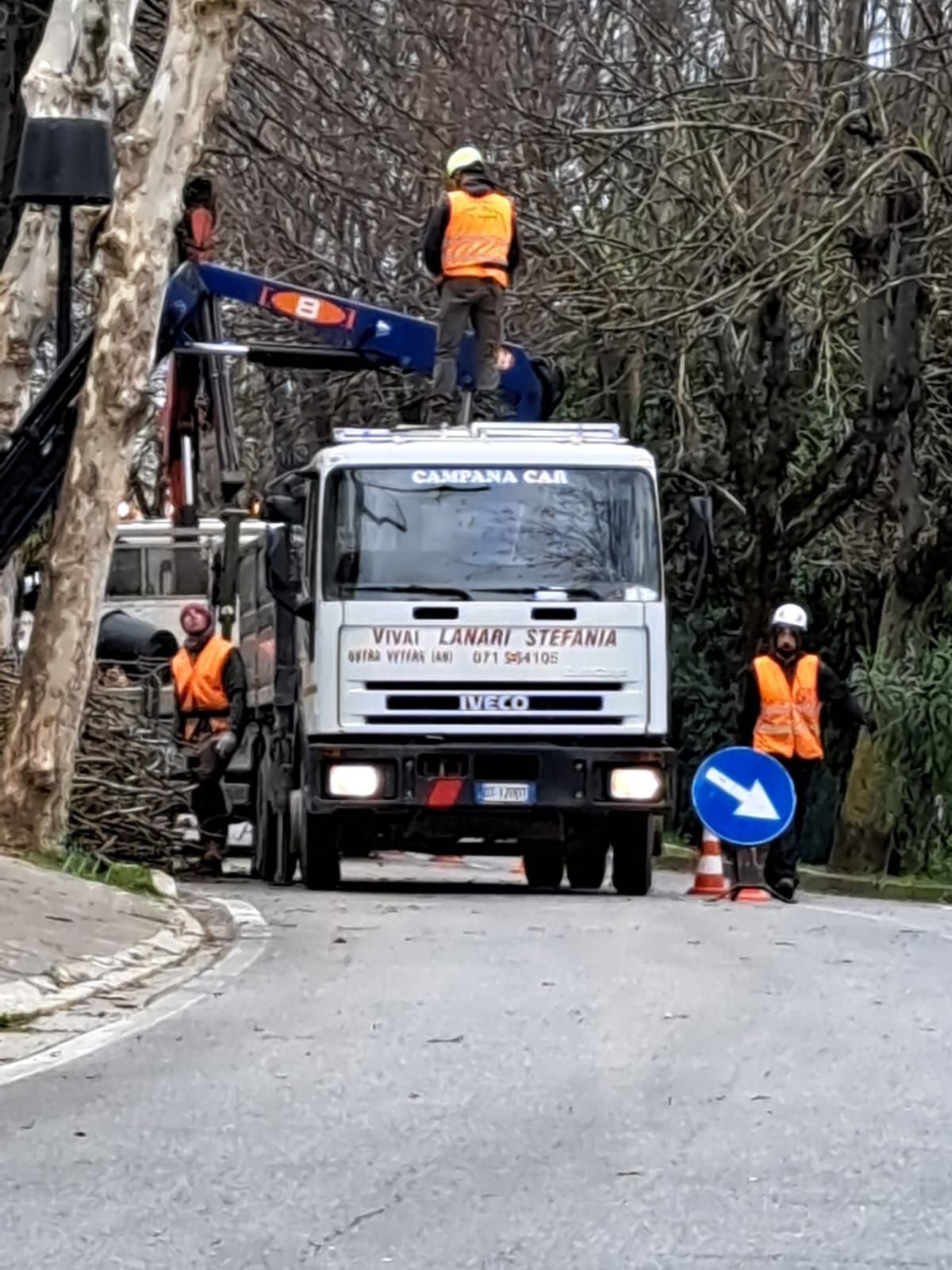 Un camion bianco con la scritta Iveco sul davanti