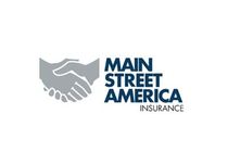 The main street america insurance logo is a handshake between two people.