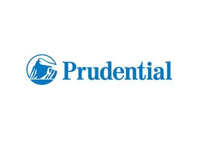 The prudential logo is blue and has a hand on it.