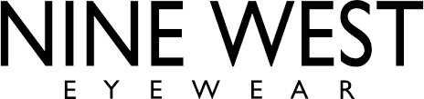 The logo for nine west eyewear is black and white.