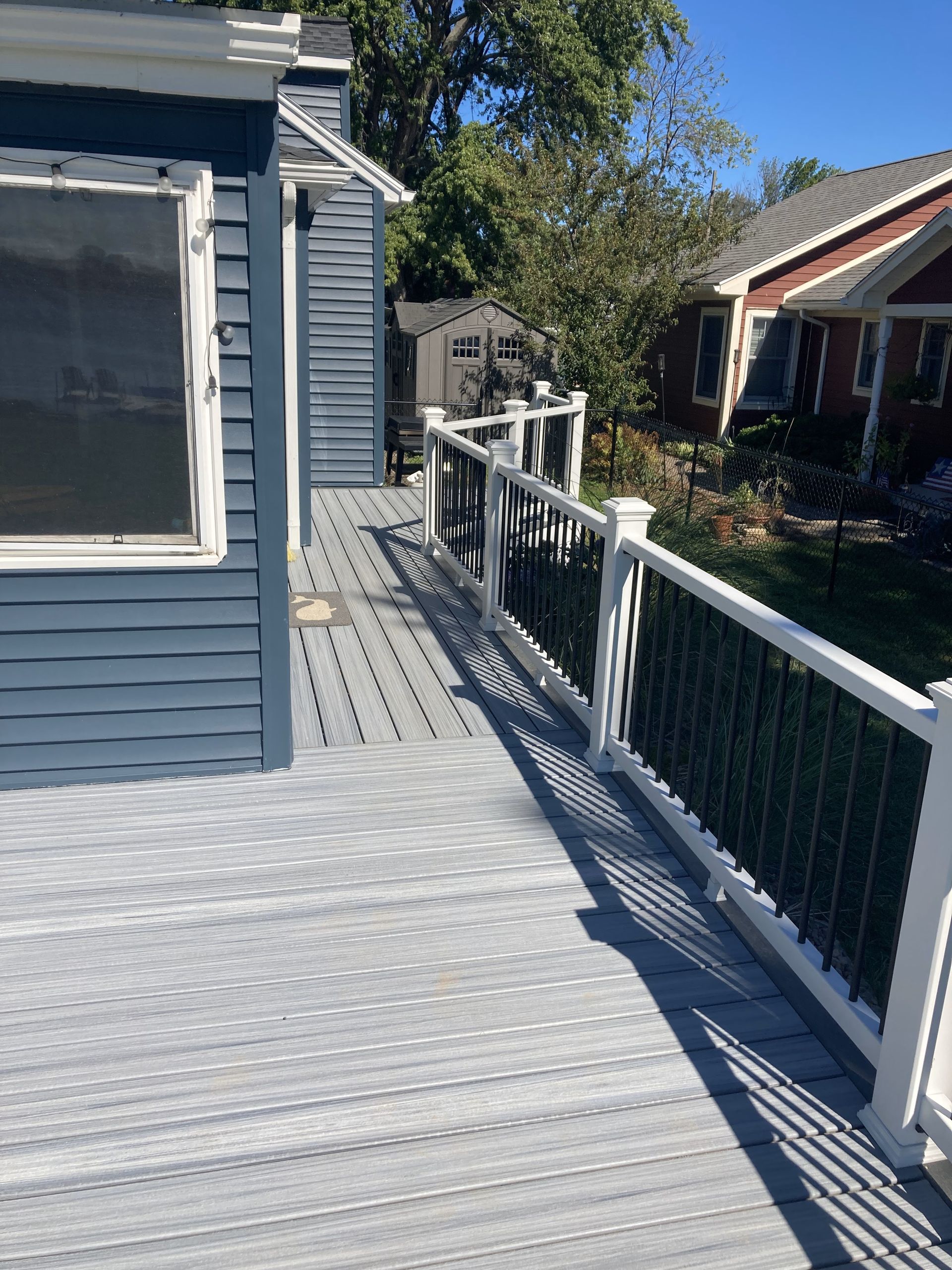 There is a large island in the middle of the kitchen.