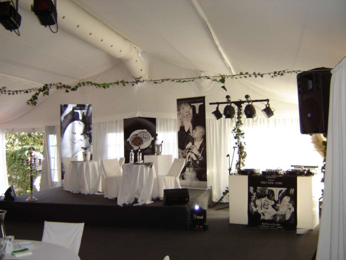 Interior design of a tent for a wedding