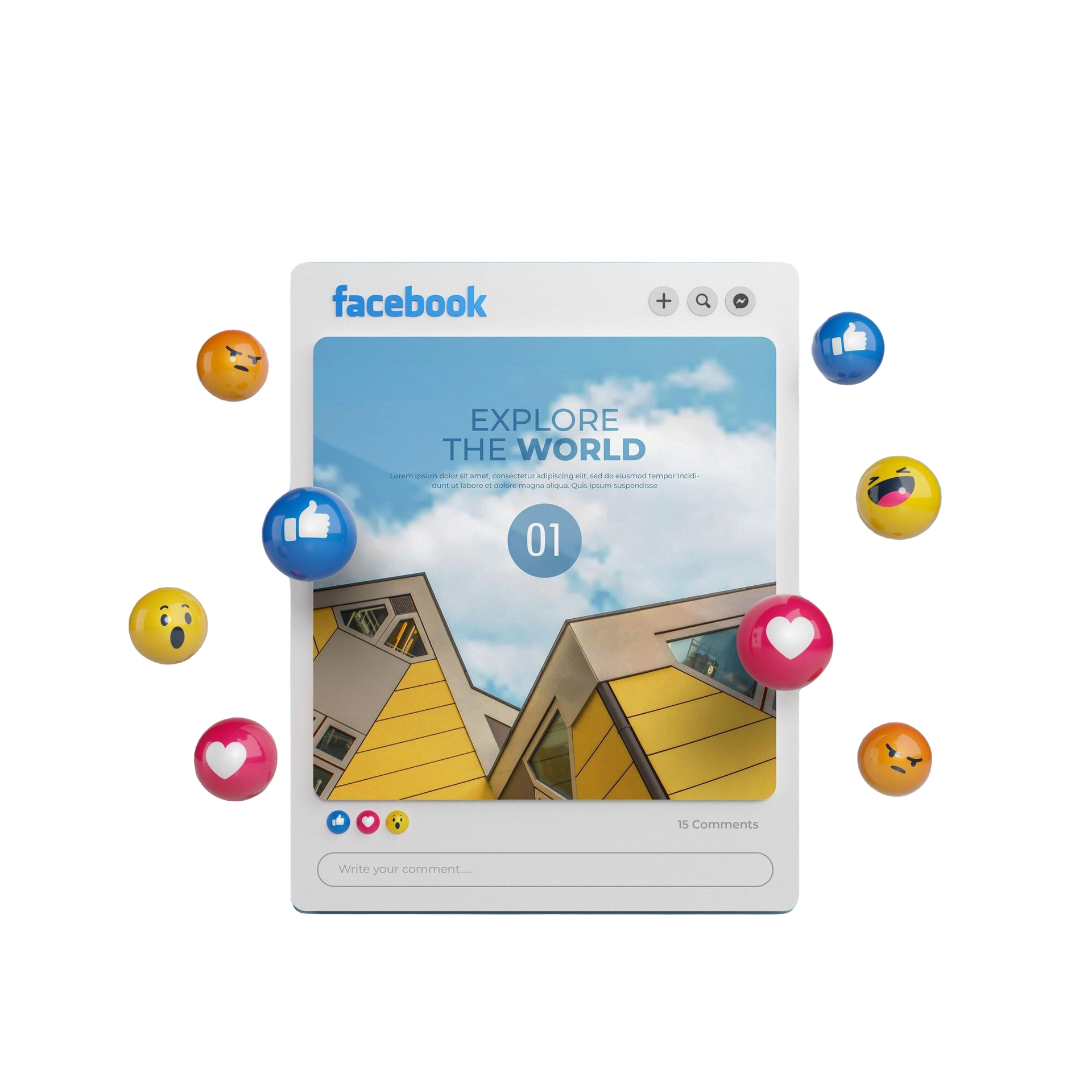 Facebook post mockup with 