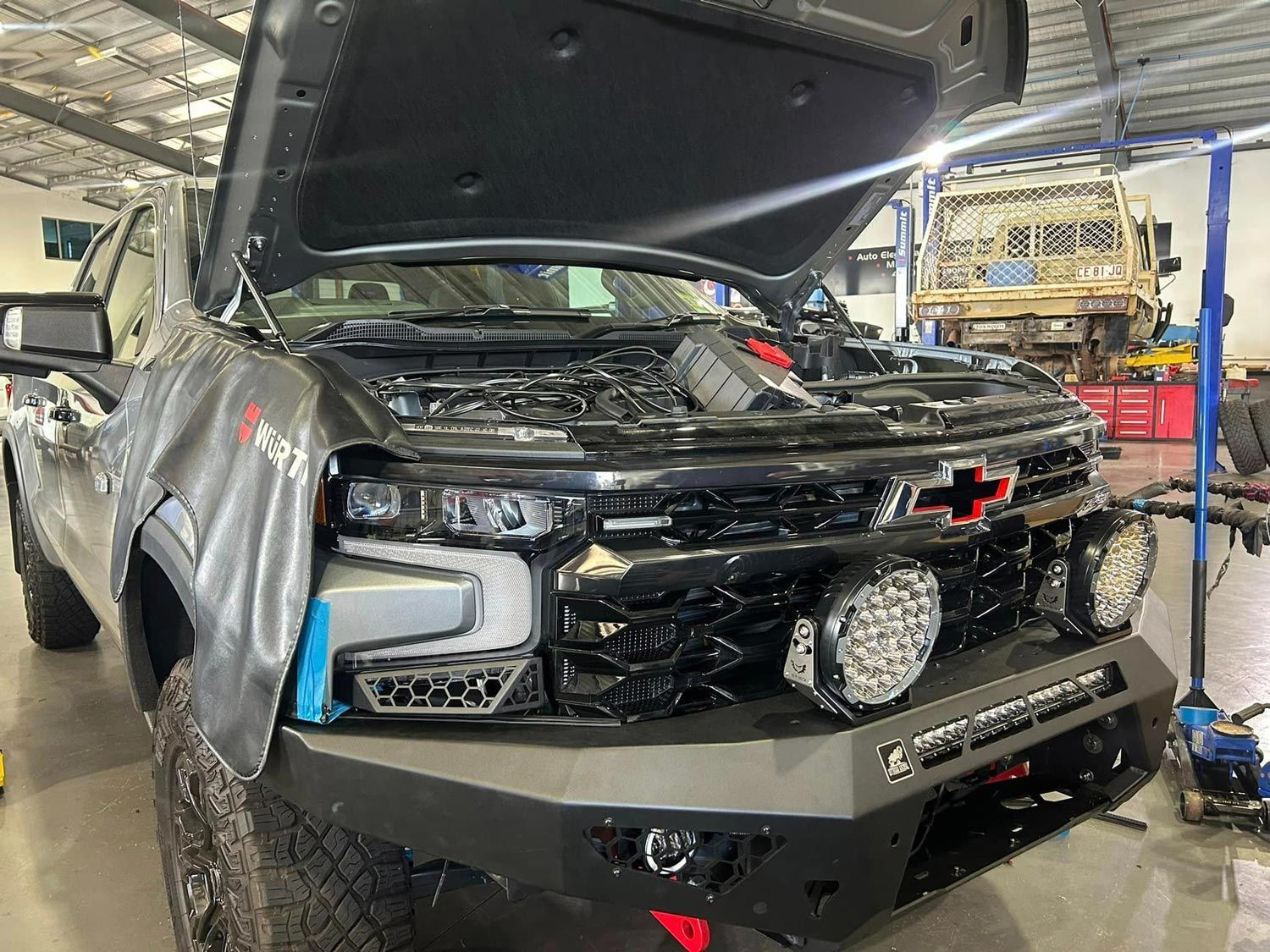 A Car With Open Hood