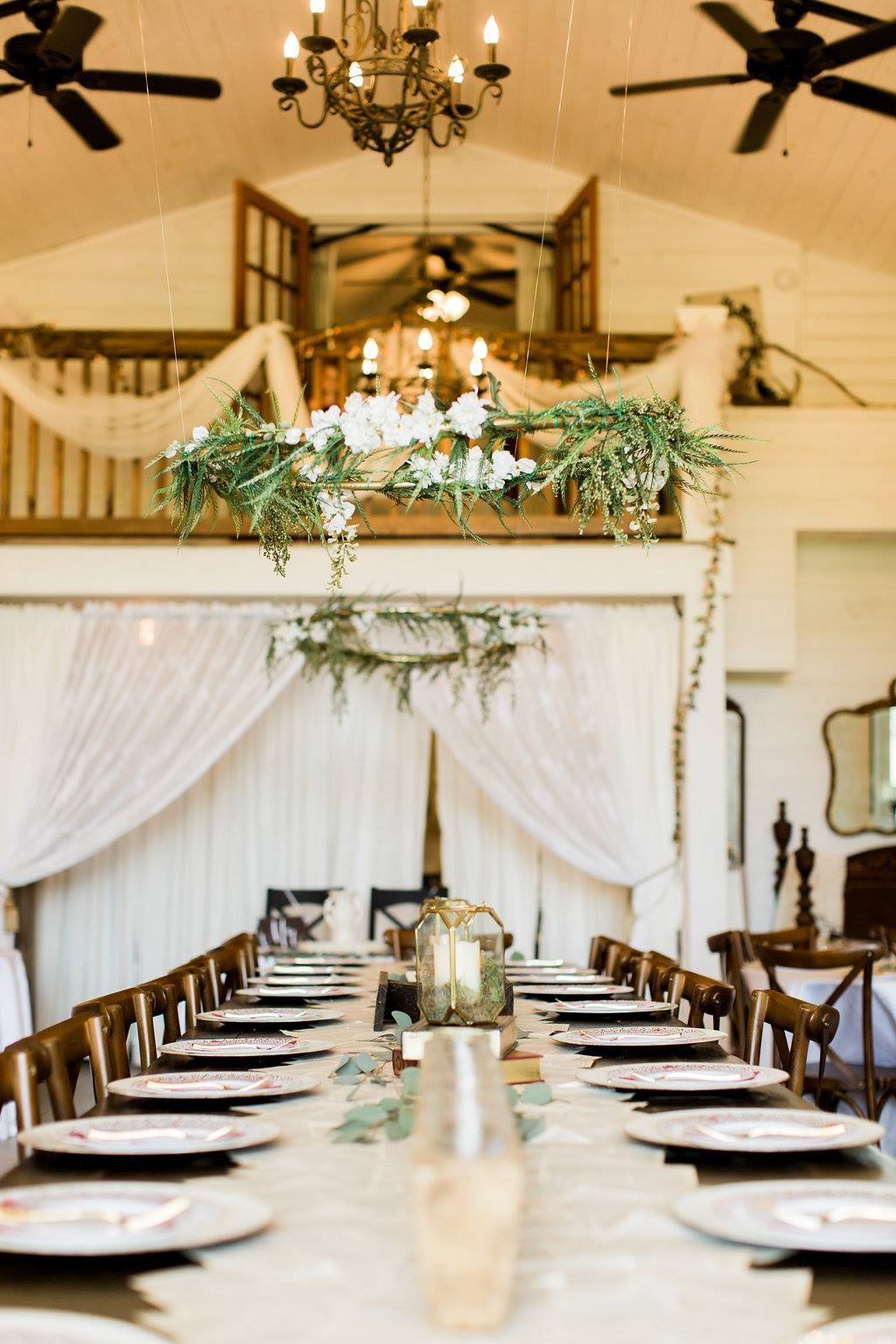 long wedding reception dining table