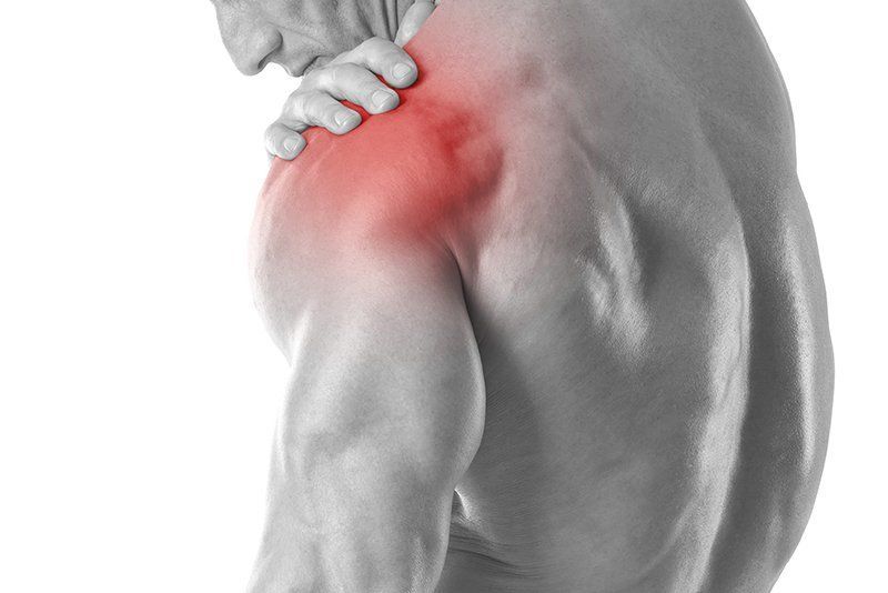 Man with shoulder pain.