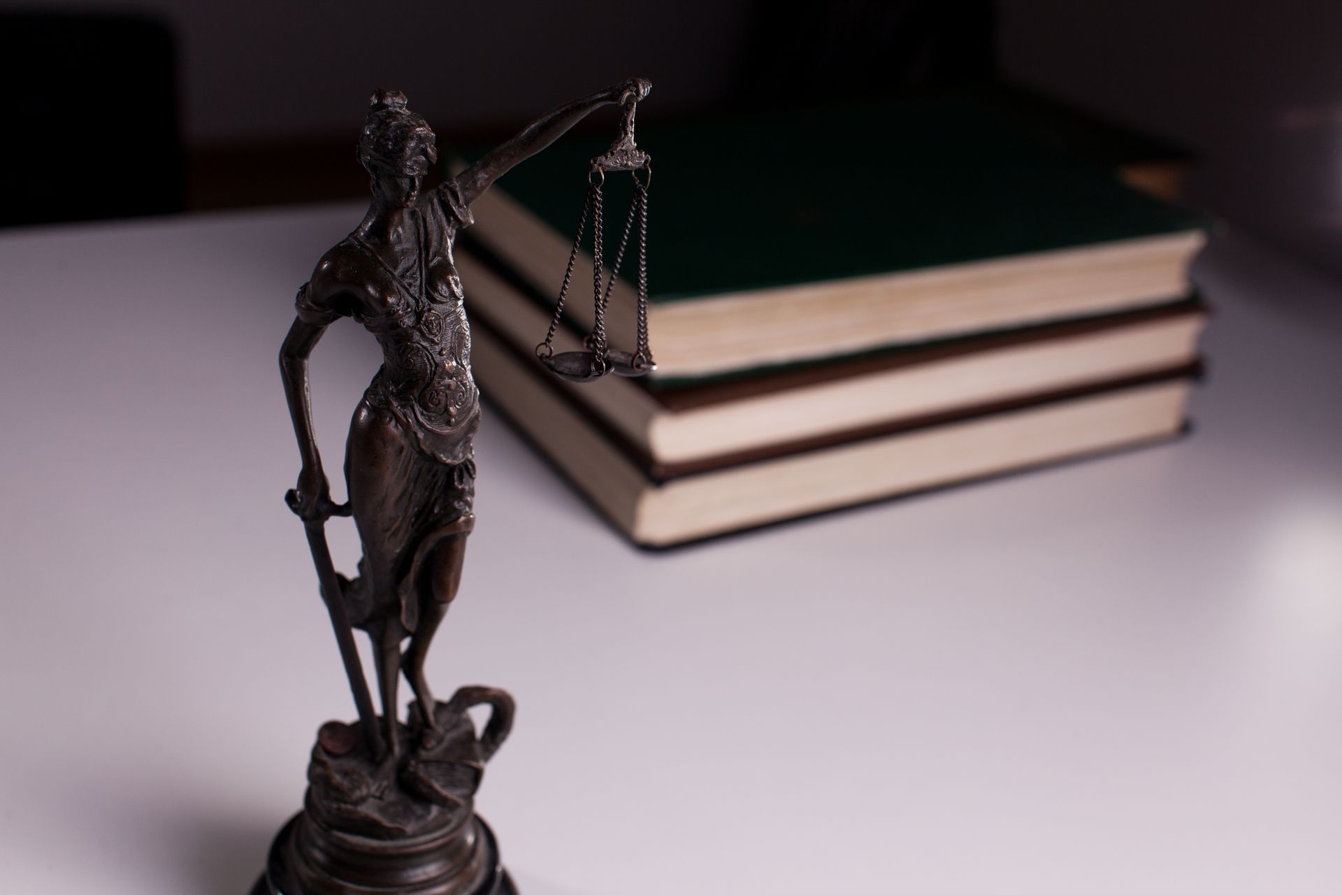 Statue of Lady Justice representing civil law in San Diego, California.