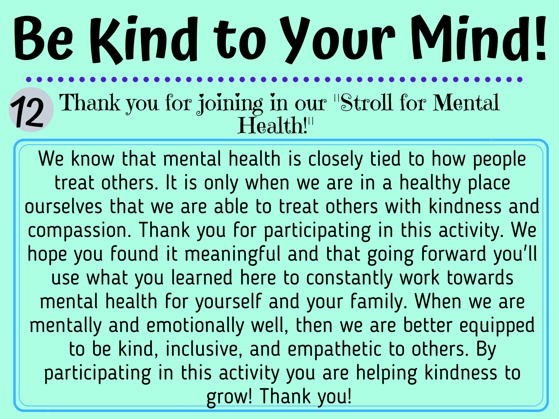 Be Kind to Your Mind