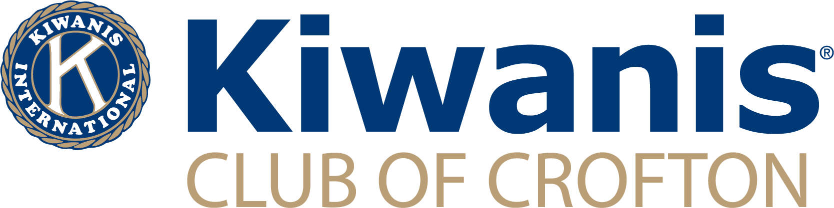 Kiwanis Club of Crofton logo with the Kiwanis logo and text in blue and tan.