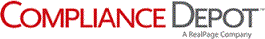 Compliance Depot logo with red text and grey text 