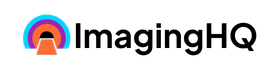 ImagingHQ logo with a multicolor arch icon and black text on a white background