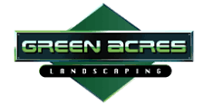 A green acres landscaping logo on a white background.