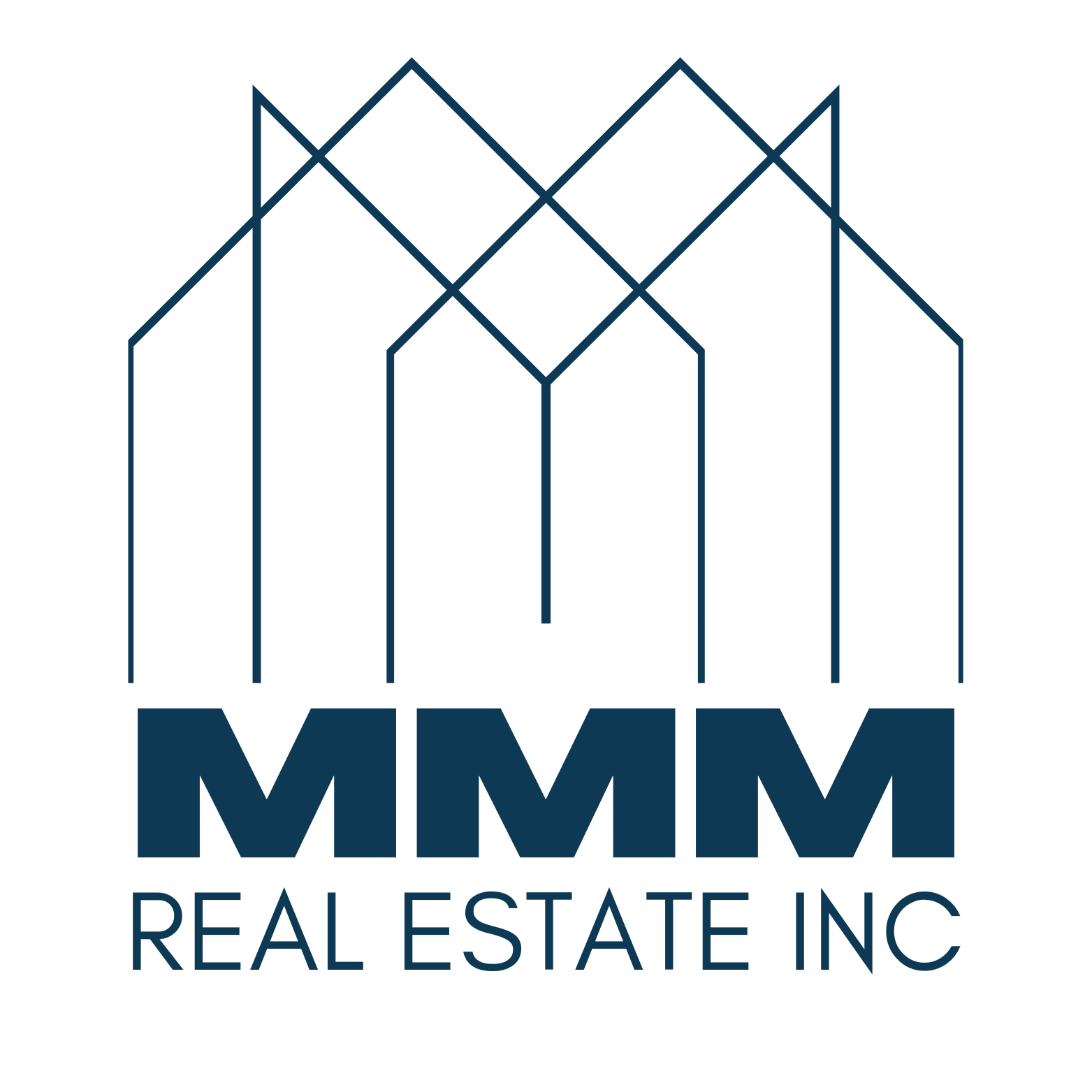 A blue realtor logo on a white background