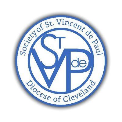 The logo for the society of st. vincent de paul diocese of cleveland