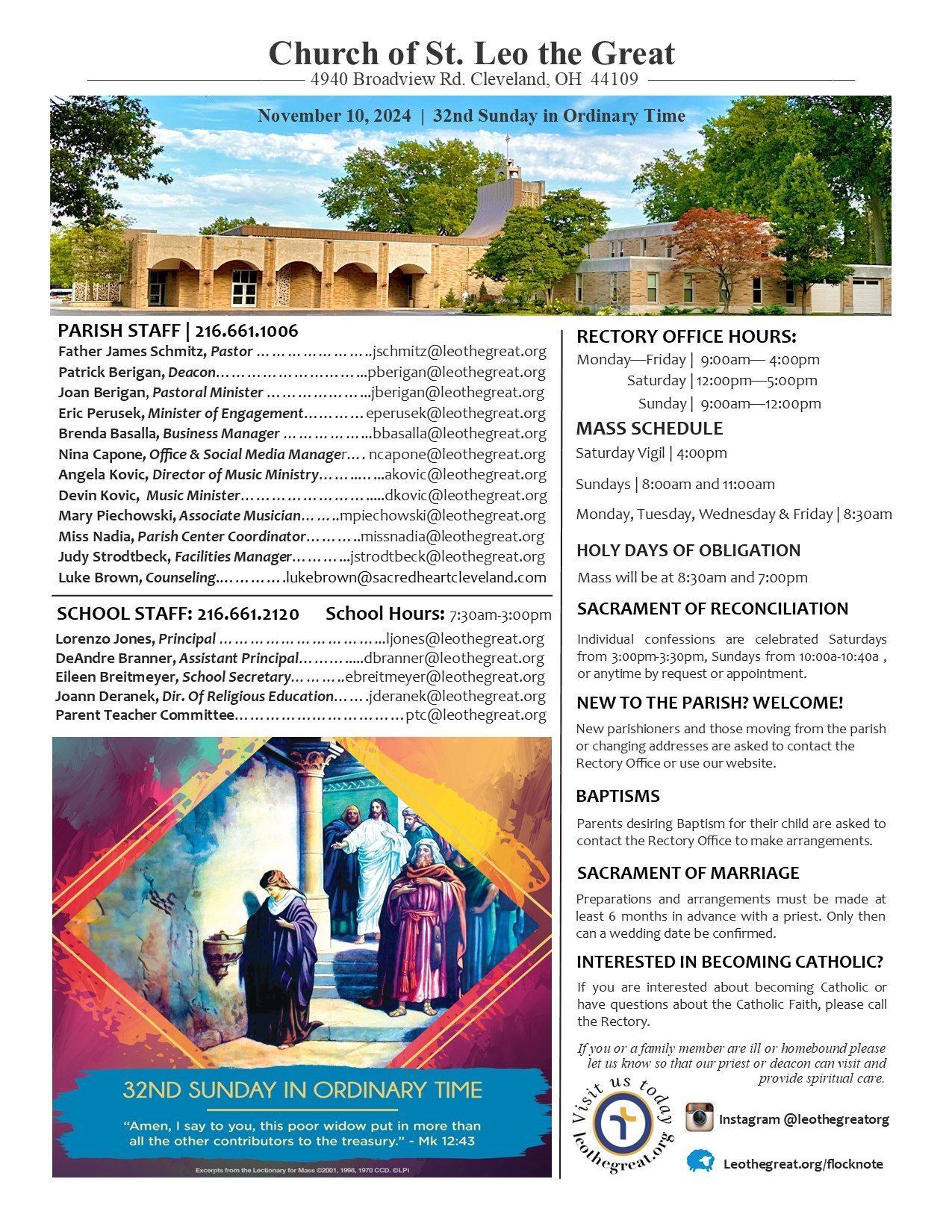 A church of st. leo the great weekly bulletin