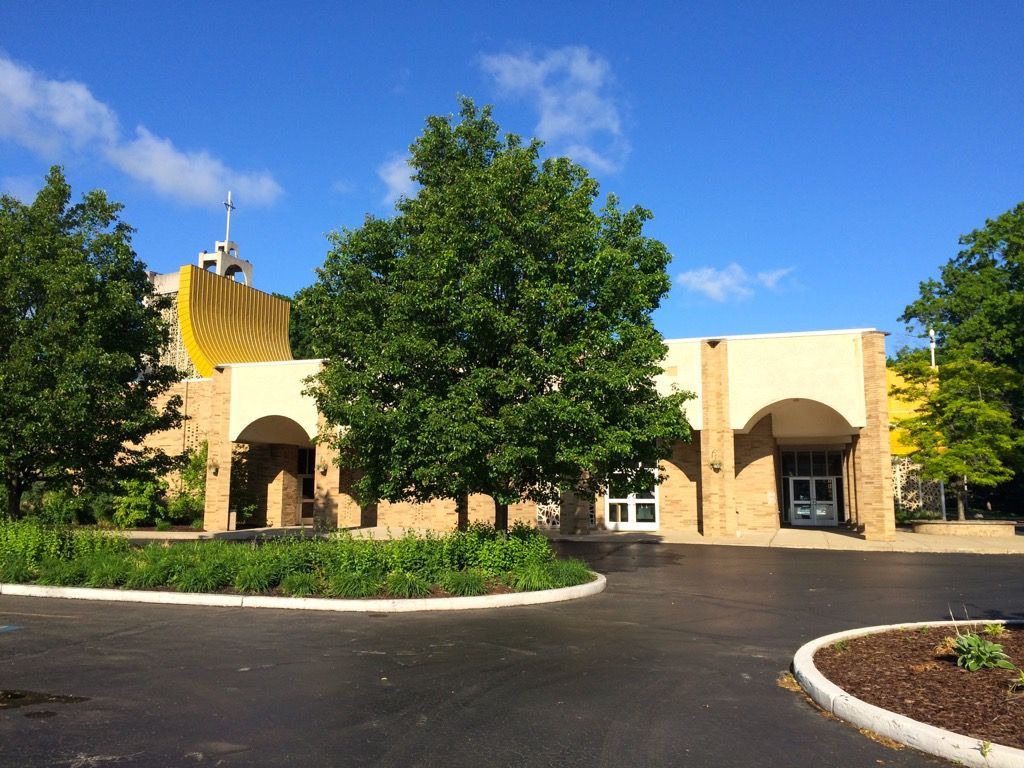 east exterior of the church