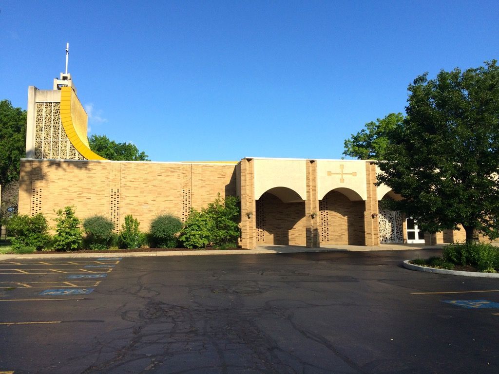 east exterior of the church
