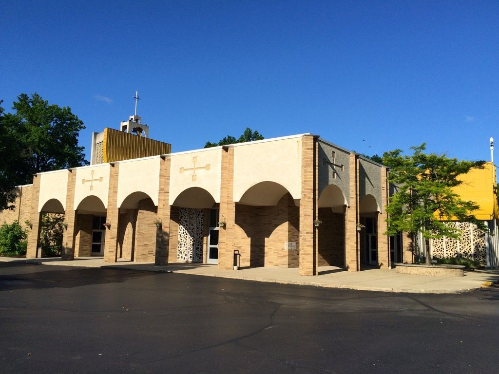 west exterior of the church