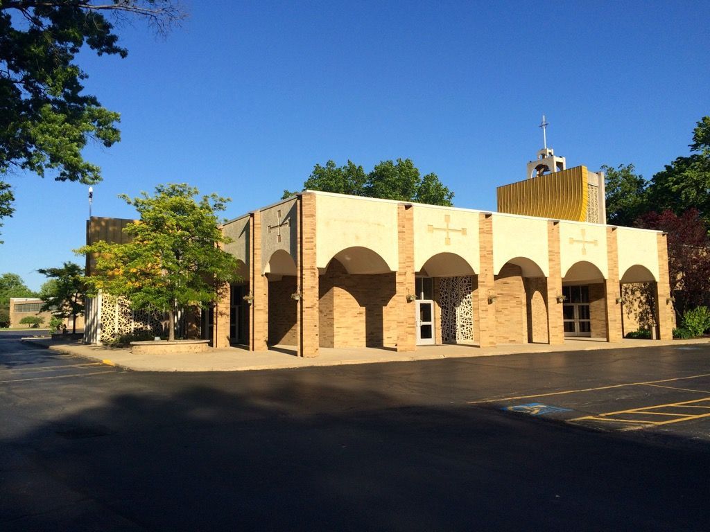 west exterior of the church