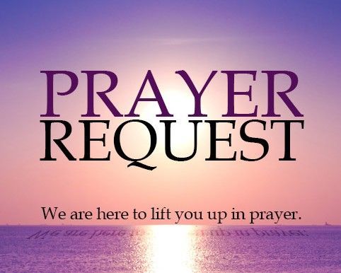 A prayer request sign that says we are here to lift you up in prayer