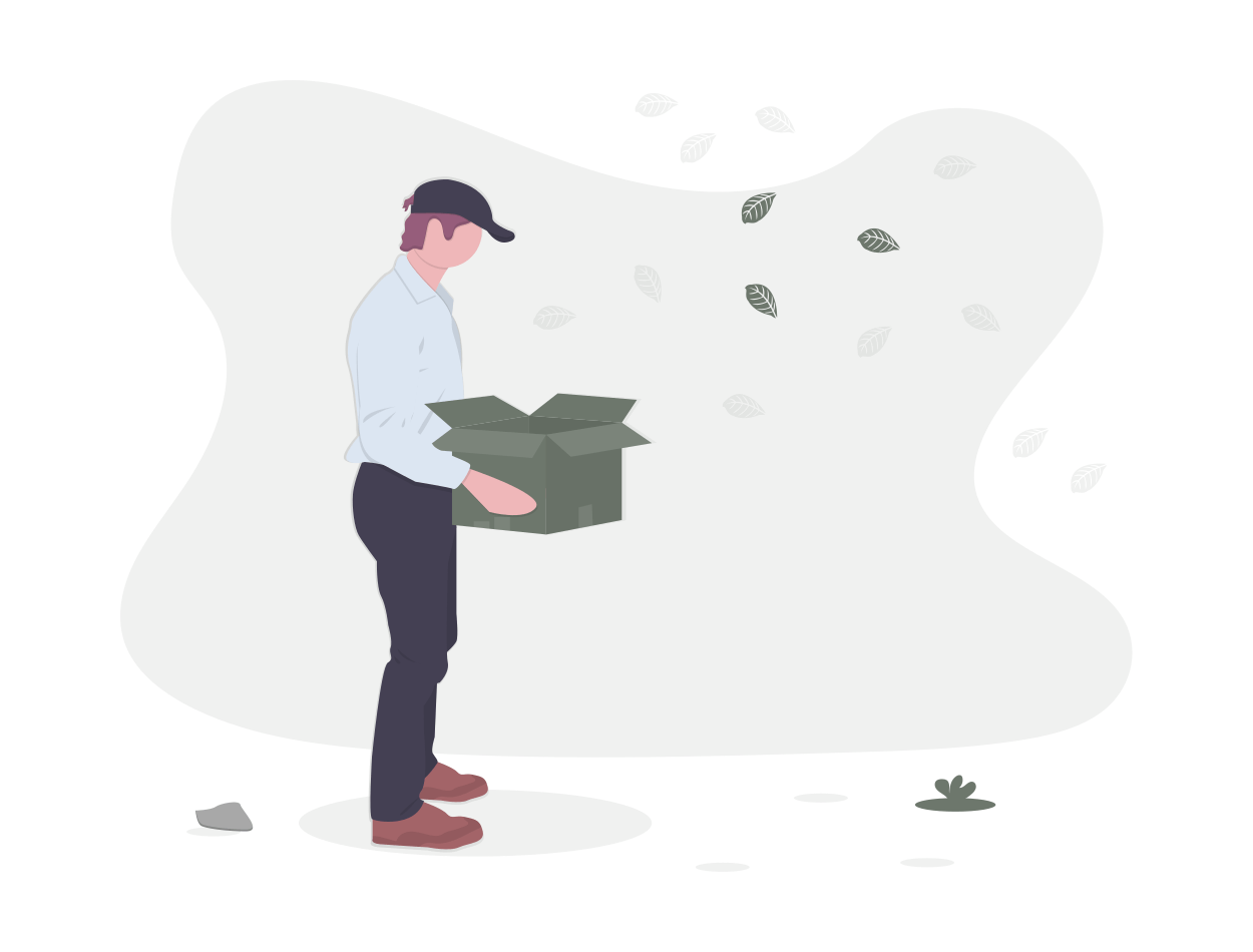 man cleaning up graphic